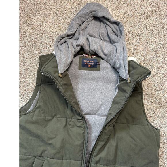 The NORMAL BRAND DANO Hooded Men's Vest, size Large, Green - Picture 11 of 14
